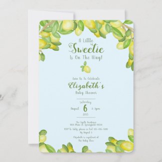 A Little Sweetie Lemon Boy Baby Shower Invitation