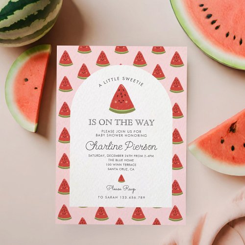 A Little  Sweetie Melon is On the way Baby Shower Invitation