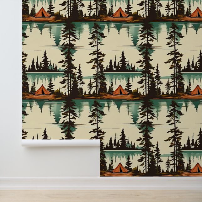 A Little Tent in the Woods Cozy Camping Wallpaper (Application)