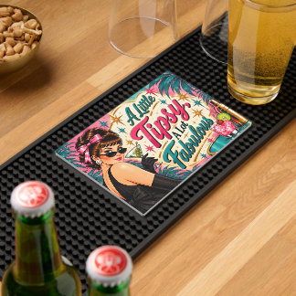 A Little Tipsy A Lot Fabulous Retro 1950s Cocktail Bar Mat