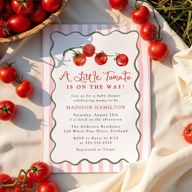 A Little Tomato Is on the Way Baby Shower Invitation (Creator Uploaded)