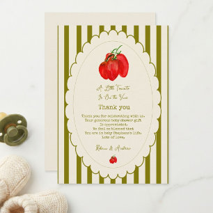 A Little Tomato is on Vine Baby Shower Thank You Card