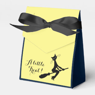 A Little Treat! Cat On Broomstick Favor Boxes