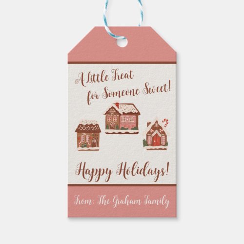 A Little Treat for Someone Sweet Gingerbread House Gift Tags
