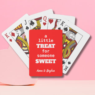 A Little Treat For Someone Sweet   Red Valentine Poker Cards