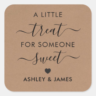 A Little Treat for Someone Sweet Sticker, Kraft Square Sticker