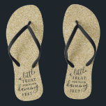 A Little Treat For Your Dancing Feet- Gold Glitter Flip Flops<br><div class="desc">Celebrate in style with these trendy wedding flip flops. This design is easy to personalize with your own wording and your guests will be thrilled when they receive these fabulous party favors.</div>