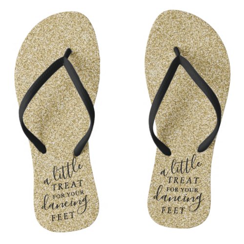 A Little Treat For Your Dancing Feet_ Gold Glitter Flip Flops