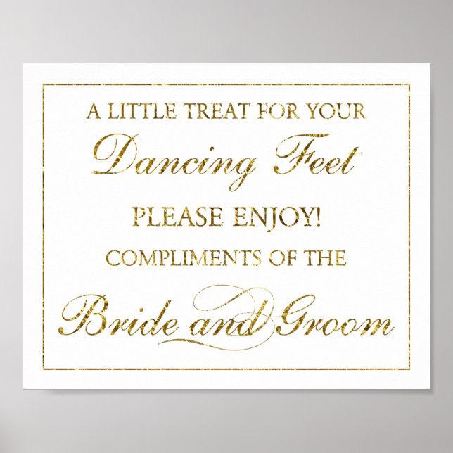A Little Treat For Your Dancing Feet Wedding Sign (Front)
