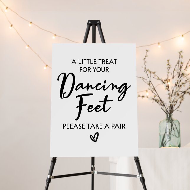 A Little Treat For Your Dancing Feet Wedding Sign (In Situ (Stand))