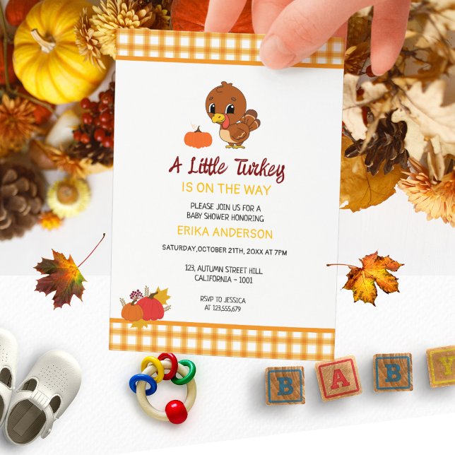 A Little Turkey Baby Shower Fall Thanksgiving  Invitation (Creator Uploaded)