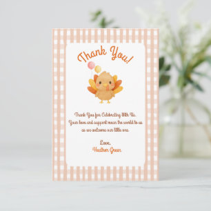 A little turkey Baby Shower Thank You Card