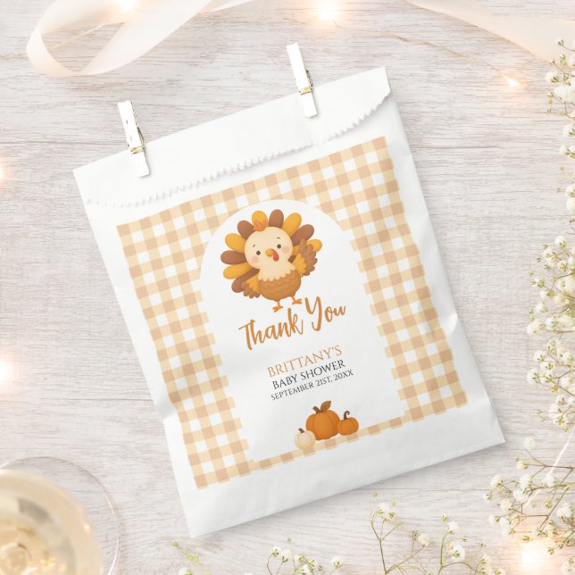 A Little Turkey Baby Shower Thanksgiving Favor Bag (Clipped)