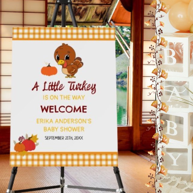 A Little Turkey Baby Shower Thanksgiving Welcome  Foam Board (Creator Uploaded)
