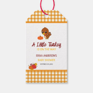 A Little Turkey Fall Thanksgiving Baby Shower  Gift Tags