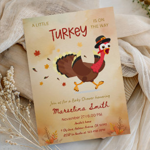 A Little Turkey is on the Way Baby Shower Party Invitation