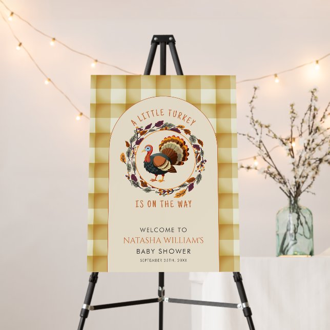 A Little Turkey Thanksgiving Baby Shower Foam Board (In Situ (Stand))