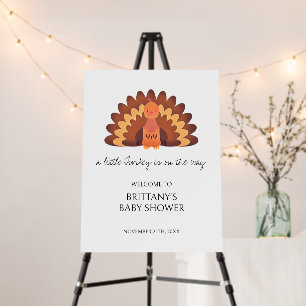 A Little Turkey Thanksgiving Baby Shower Foam Board