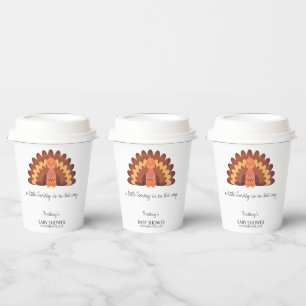 A Little Turkey Thanksgiving Baby Shower Paper Cups