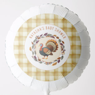 A Little Turkey Thanksgiving Fall Baby Shower Balloon