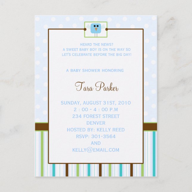 a little tweet -baby shower postcards (Front)