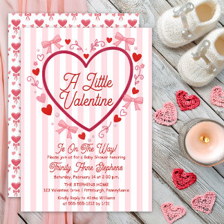 A Little Valentine Coquette Girl Baby Shower Invitation