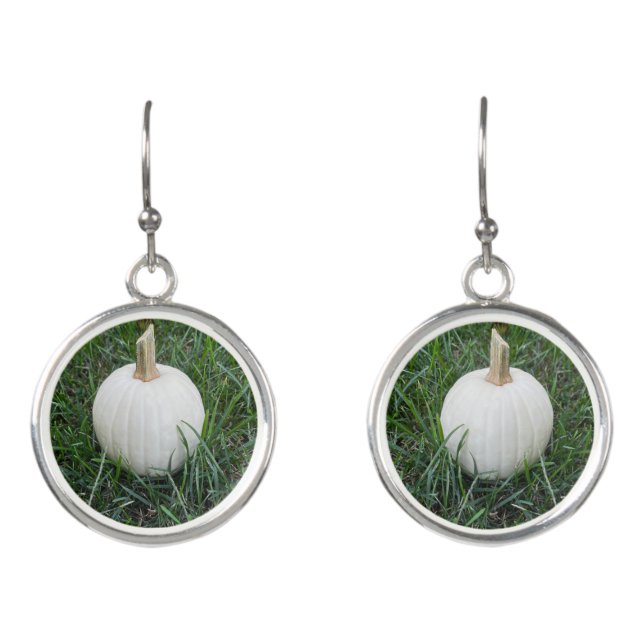 A Little White Pumpkin Earrings (Front)