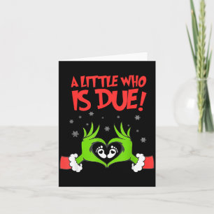 A Little Who Is Due Cute Christmas Pregnancy Annou Card