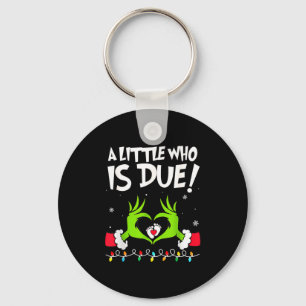 A Little Who Is Due Pregnancy Announcement Christm Keychain