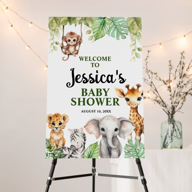 A Little Wild One Baby Shower Foam Board Sign (In Situ (Stand))