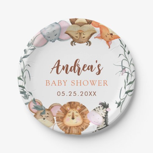 A Little Wild One Baby Shower Paper Plate