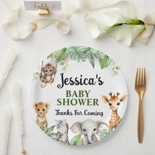 A Little Wild One Baby Shower  Paper Plates (Wedding)