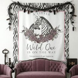 A Little Wild One Baby Zebra Print Backdrop
