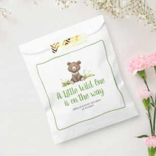 A Little Wild One Bear Baby Shower Favor Bag