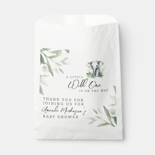 A Little Wild One Elephant Baby Shower Party Favor Bag
