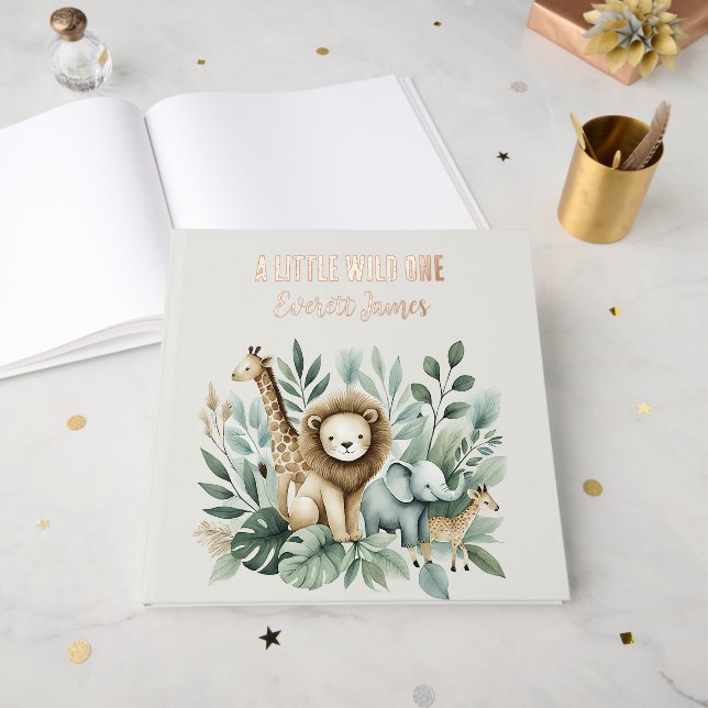 A Little Wild One  Foil Guest Book (Front Open)