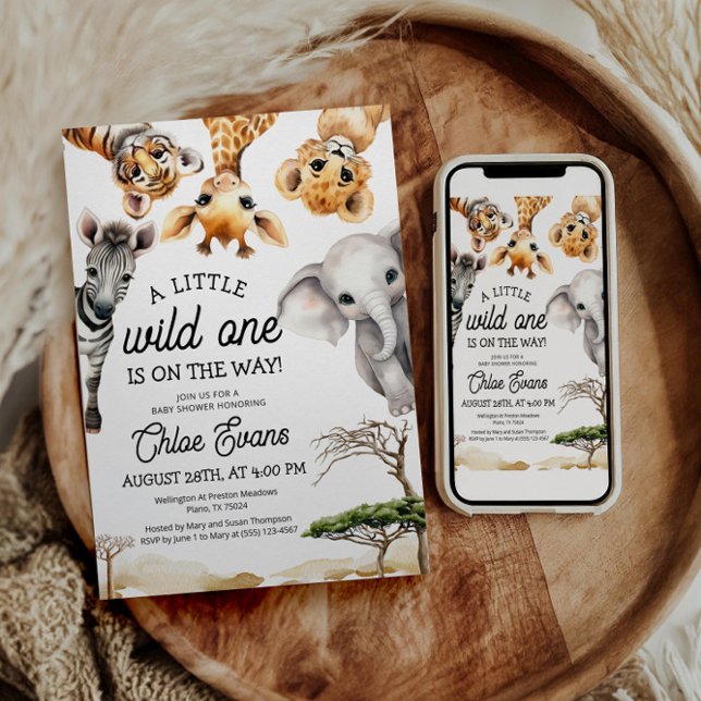 A Little Wild One Invitation | Safari Baby Shower (Creator Uploaded)