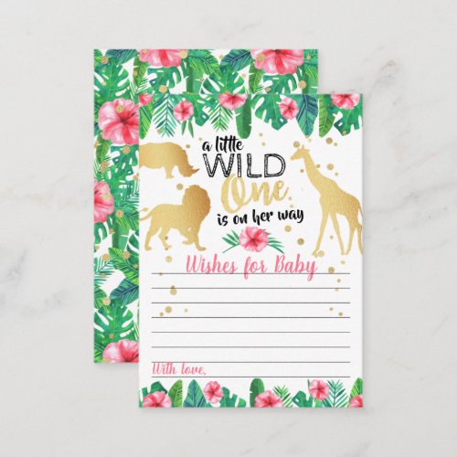 A Little Wild One Is On Her Way Girls Baby Shower Advice Card