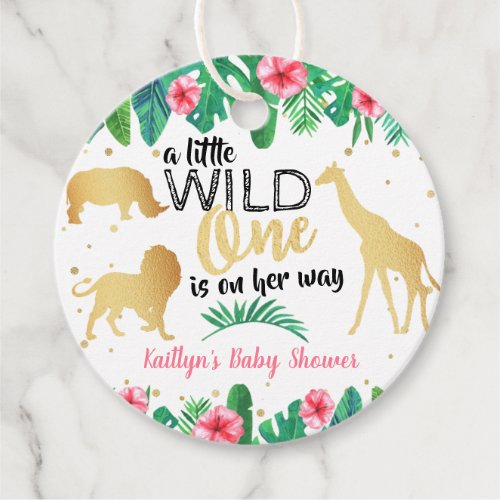 A Little Wild One Is On Her Way Girls Baby Shower Favor Tags