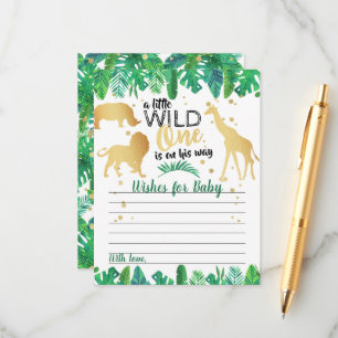 A Little Wild One Is On His Way Boys Baby Shower Advice Card