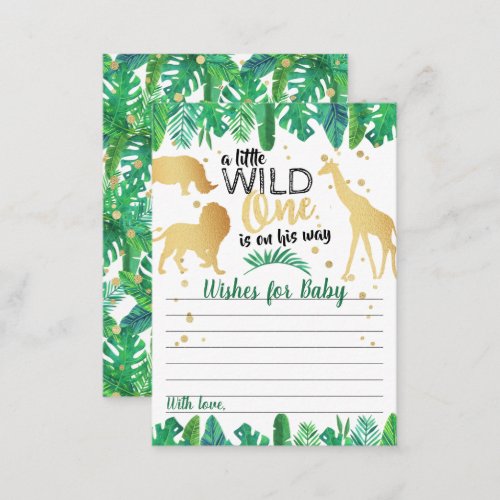 A Little Wild One Is On His Way Boys Baby Shower Advice Card