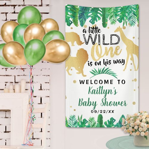 A Little Wild One Is On His Way Boys Baby Shower Banner