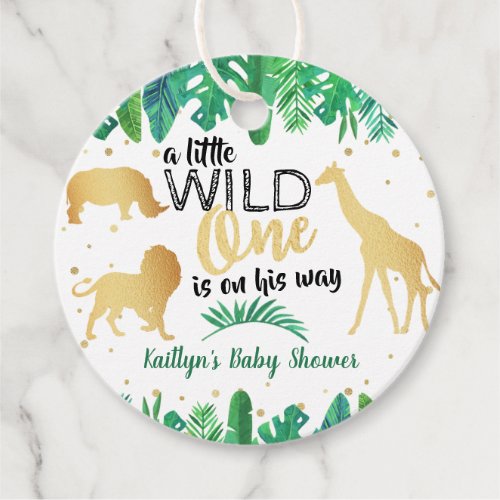 A Little Wild One Is On His Way Boys Baby Shower F Favor Tags