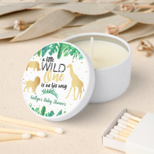 A Little Wild One Is On His Way Boys Baby Shower Mini Candle Favors
