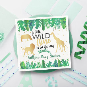 A Little Wild One Is On His Way Boys Baby Shower Napkins