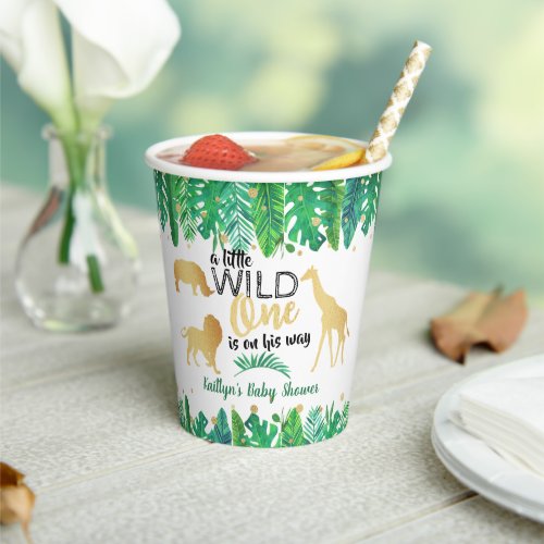 A Little Wild One Is On His Way Boys Baby Shower Paper Cups