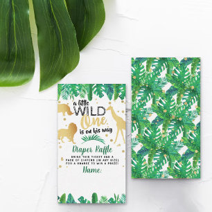 A Little Wild One Is On His Way Boys Diaper Raffle Enclosure Card