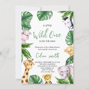 A little wild one is on the way baby shower invitation