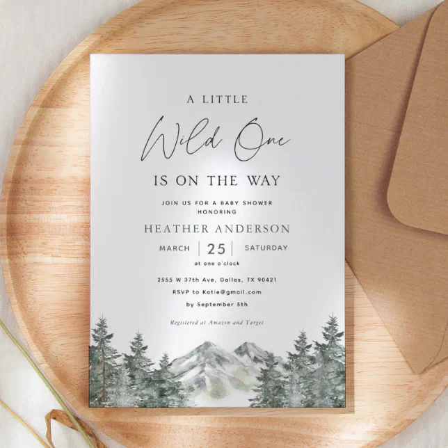 A Little Wild One Is On The Way Baby Shower Invitation | Zazzle