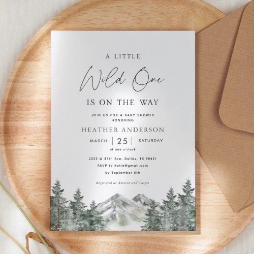 A Little Wild One Is On The Way Baby Shower Invitation